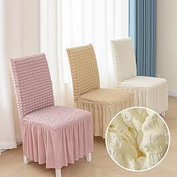 2 Pcs New Chair Cover With Bubble Wrap Skirt Hem All Inclusive Living Room Dining Table Chair Cover Universal Thickened Instagram Style Lightinthebox