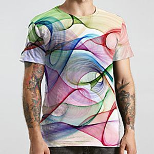 Men's Unisex Tee T shirt 3D Print Graphic Prints Geometry Plus Size Print Short Sleeve Casual Tops Basic Designer Big and Tall Rainbow Lightinthebox