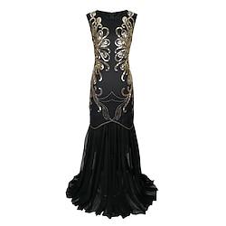 Retro Vintage Roaring 20s 1920s Flapper Dress Dress Masquerade Christmas Party Dress The Great Gatsby Gentlewoman Women's Sequins Halloween Event / Party Dress Lightinthebox