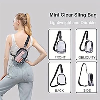 Mini Clear Chest Bag Phone Bag Solid Color PVC Waterproof Beach Chest Coin Purse With Adjustable Strap miniinthebox