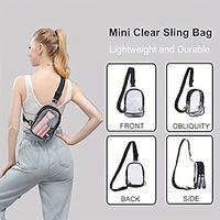 Mini Clear Chest Bag Phone Bag Solid Color PVC Waterproof Beach Chest Coin Purse With Adjustable Strap miniinthebox - thumbnail