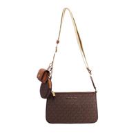 Michael Kors Jet Set Brown Signature PVC Crossbody Tech Attachment Bag Purse - 84664