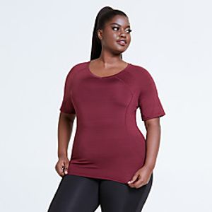 plus size women's slim running quick-drying t-shirt stretch sports short-sleeved breathable tight-fitting running sports fitness yoga wear Lightinthebox