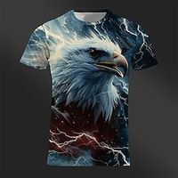 Graphic Animal Eagle Designer Retro Vintage Casual Men's 3D Print T shirt Tee Tee Top Sports Outdoor Holiday Going out T shirt Yellow Red Royal Blue Short Sleeve Crew Neck Shirt Spring  Summer Lightinthebox