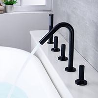 Bathtub Faucet - Modern Contemporary Electroplated Roman Tub Ceramic Valve Bath Shower Mixer Taps Lightinthebox - thumbnail