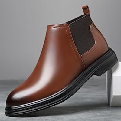 Men's Boots Chelsea Boots Walking Casual Daily Party  Evening Suede Cowhide Warm Loafer Black Brown Fall Winter miniinthebox
