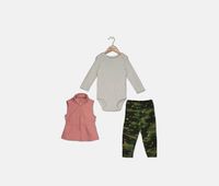 Infant Girls Camouflage Vest Set  Pink Combo - thumbnail