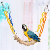 Pet Bird Cage Hammock Swing Hanging Chew Toys Parrot Parakeet Budgie Cockatiel