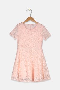 Kids Girls Lace A-line Dress  Pink