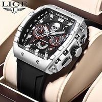 LIGE Men Quartz Watch Sports Fashion Wristwatch Analog Luminous Stopwatch Calendar Chronograph Silicone Gel Watch miniinthebox