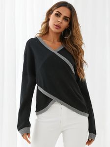 YOINS V-neck Crossed front design Sweater