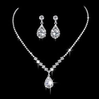 1 set Jewelry Set Bridal Jewelry Sets For Women's Wedding Party Evening Gift Rhinestone Imitation Diamond Alloy Briolette Drop Lightinthebox