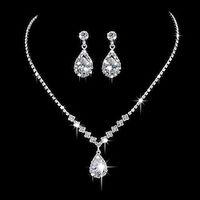 1 set Jewelry Set Bridal Jewelry Sets For Women's Wedding Party Evening Gift Rhinestone Imitation Diamond Alloy Briolette Drop Lightinthebox - thumbnail