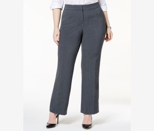 Womens Plus & Petite Curvy Fit Straight-Leg Pants  Grey