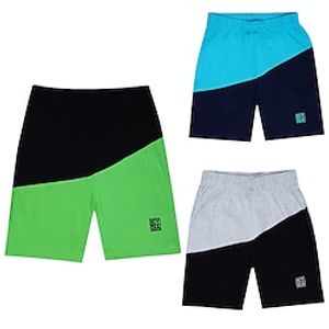 Kids Boys Shorts Green Blue Gray Color Block Spring Summer 3D Print Street 3-12 Years Lightinthebox