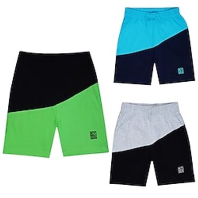 Kids Boys Shorts Green Blue Gray Color Block Spring Summer 3D Print Street 3-12 Years Lightinthebox