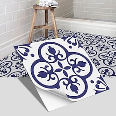 4pcs Vinyl Tile Stickers Peel And Stick Home Decoration Wallpaper Peel And Stick Wall Stickers Thickened Waterproof Non-Slip Wear-Resistant Self-Adhesive Floor Stickers 20x20cm30x30cm Lightinthebox