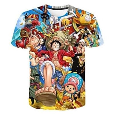 One Piece Cosplay T-shirt Cartoon Manga Print Graphic T-shirt For Men's Women's Unisex Adults' 3D Print 100% Polyester Party Festival miniinthebox