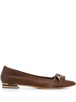 Casadei pointed ballerina shoes - Brown - thumbnail