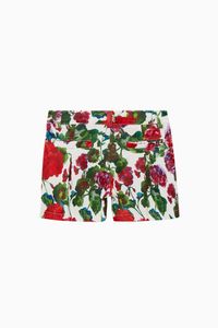 Floral Print Pleated Shorts