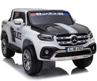 Megastar Licensed 12 V Mercedes Benz X-Class Police Patrol Ride On Car With Twin Seats For Kids -606-WHT (UAE Delivery Only)