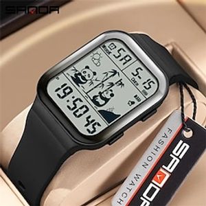 SANDA 6125 Gradient Electronic Watch Outdoor Waterproof 2023 New Top Panda Pattern Square Trend Men's And Women's Unisex Watches Lightinthebox