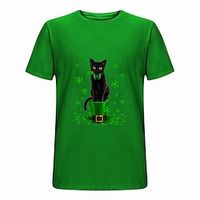 Graphic Cartoon Shamrock Fashion Designer Basic Men's 3D Print T shirt Tee Short Sleeve Shirt Tee Top Street Vacation Going out St. Patrick T shirt 1 2 3 Short Sleeve Crew Neck Shirt Summer Clothing Lightinthebox - thumbnail