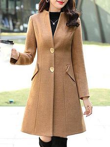 Collarless Plain Coat