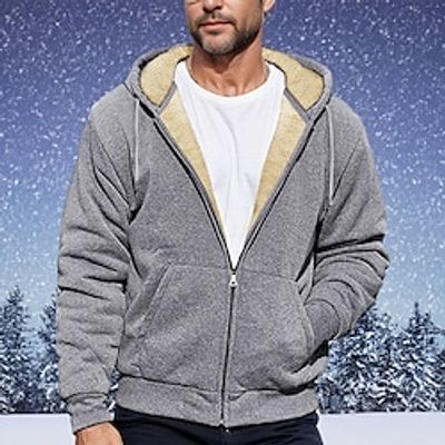 Men's Hoodie Full Zip Hoodie Sherpa Linend Black Blue Light Grey Dark Gray Hooded Plain Pocket Sports Outdoor Daily Holiday Vintage Streetwear Casual Fall Winter Clothing Apparel Hoodies miniinthebox Men's Hoodie Full Zip Hoodie Sherpa Linend Black Blue Light Grey Dark Gray Hooded Plain Pocket Sports Outdoor Daily Holiday Vintage Streetwear Casual Fall Winter Clothing Apparel Hoodies miniinthebox