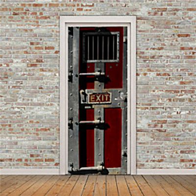 3D 2pcs Self-adhesive Creative Door Stickers Living Room Bedroom Diy Decorative Home Waterproof Wall Stickers 77x200cm miniinthebox