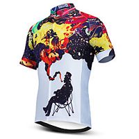 21Grams Men's Short Sleeve Cycling Jersey Summer Spandex Polyester Yellow Galaxy Bike Jersey Top Mountain Bike MTB Road Bike Cycling Quick Dry Moisture Wicking Breathable Sports Clothing Apparel Lightinthebox - thumbnail