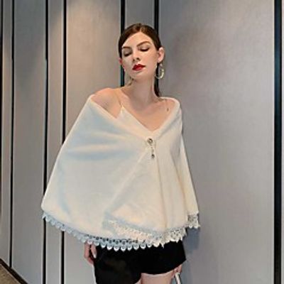 Long Sleeve Ladies Elegant Imitation Cashmere Wedding Party Tea Party Women's Wrap With Lace Lightinthebox Long Sleeve Ladies Elegant Imitation Cashmere Wedding Party Tea Party Women's Wrap With Lace Lightinthebox
