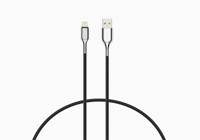 Cygnett Armoured Braided Lightning to USB-A Cable 1m Black - thumbnail