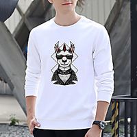 Unisex Pullover Dog Print Casual Casual Hoodies Sweatshirts  Blue Yellow Khaki Lightinthebox - thumbnail