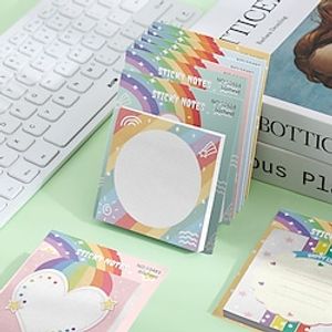 4 pcs Sticky Notes 7.67.6 inch Colorful Paper Lined Cute Self-adhesive Post It Notes for School Office Student miniinthebox