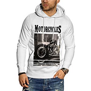 Men's Unisex Pullover Hoodie Sweatshirt Graphic Prints Motorcycle Print Sports  Outdoor Casual Daily Hot Stamping Basic Designer Hoodies Sweatshirts  White miniinthebox