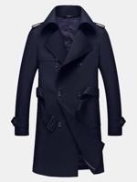 Mens Business Casual Double-breasted Trench Coat - thumbnail