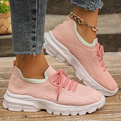 Women's Sneakers Plus Size Flyknit Shoes Outdoor Daily Travel Flat Heel Round Toe Casual Comfort Minimalism Tissage Volant Loafer Black Yellow Pink Lightinthebox Women's Sneakers Plus Size Flyknit Shoes Outdoor Daily Travel Flat Heel Round Toe Casual Comfort Minimalism Tissage Volant Loafer Black Yellow Pink Lightinthebox