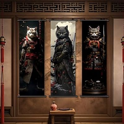 3 Panels Halloween Wall Art Ghost Skeleton Prints Modern Picture Home Decor Wall Hanging Gift Rolled Canvas Unframed Unstretched miniinthebox