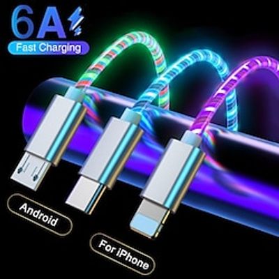 LED Glowing USB Fast Charger Cable for iPhone Android Phone for Samsung Huawei Xiaomi Mobile Phone Data Line Fast Charging Cord Lightinthebox