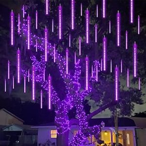 Solar Meteor Shower Lights Outdoor 8 Tubes 192 LED Meteor Christmas Lights Falling Rain Lights for Party Tree Holiday Roof Wedding miniinthebox