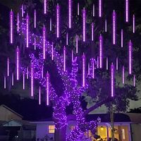 Solar Meteor Shower Lights Outdoor 8 Tubes 192 LED Meteor Christmas Lights Falling Rain Lights for Party Tree Holiday Roof Wedding miniinthebox - thumbnail