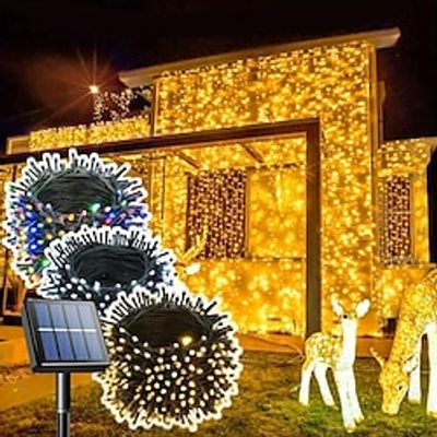 A pack of Christmas solar outdoor waterproof light strings, courtyard trees, indoor weddings, holiday decoration light strings 12M-100Led/22M-200Led/30M-300Led miniinthebox