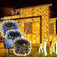 A pack of Christmas solar outdoor waterproof light strings, courtyard trees, indoor weddings, holiday decoration light strings 12M-100Led/22M-200Led/30M-300Led miniinthebox - thumbnail
