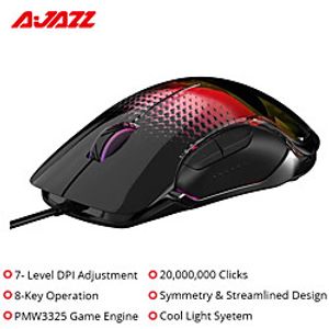 Ajazz AJ358 Gaming Mouse Wired USB Colorful Backlight Mouse 10000DPI PMW3325 Chip 8 Keys 7-Level DPI Symmetry  Ergonomic Design miniinthebox