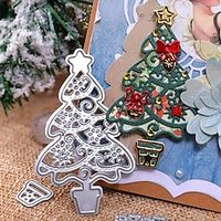 1pc Christmas Tree Metal Cutting Die Scrapbooking Embossing Card Making Stencil DIY For DIY Greeting Card Hand Account Making Lightinthebox - thumbnail