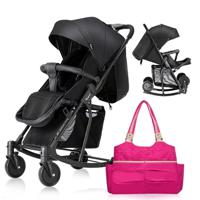 Teknum Stroller With Rocker With Pink Diaper tote Bag- Black CM_TKSN_STROKBKFDP2PI - thumbnail