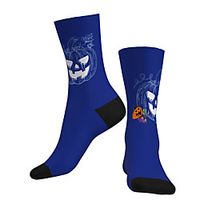 Crew Socks Compression Socks Calf Socks Athletic Sports Socks Cycling Socks Women's Men's Bike / Cycling Breathable Soft Comfortable 1 Pair Funny Cotton Blue S M L / Stretchy / Mountain Bike MTB miniinthebox - thumbnail