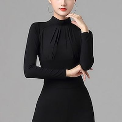 Latin Dance Ballroom Dance Leotard Onesie Pure Color Splicing Women's Performance Training Long Sleeve High Modal Lightinthebox Latin Dance Ballroom Dance Leotard Onesie Pure Color Splicing Women's Performance Training Long Sleeve High Modal Lightinthebox