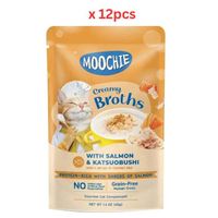 Moochie Creamy Broth With Salmon & Katsuobushi 40G Pouch (Pack Of 12)